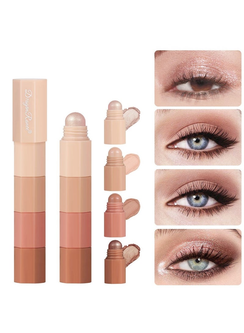 Dragon Ranee 4-in-1 Nude Cream Eyeshadow Stick, Matte Eye Shadow Face & Eye Highlighter Pen, Matte Nude Eye Makeup, Highly Pigmented Eyeshadow, Perfect Gifts For Women - Image 1
