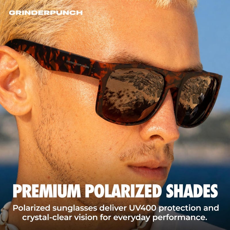 grinderPUNCH Mens Oversized Sunglasses XL Big Head Fit, Extra Wide Frame Sunglasses for Men, Big Heads, XXL Large Wide Shades - Image 3