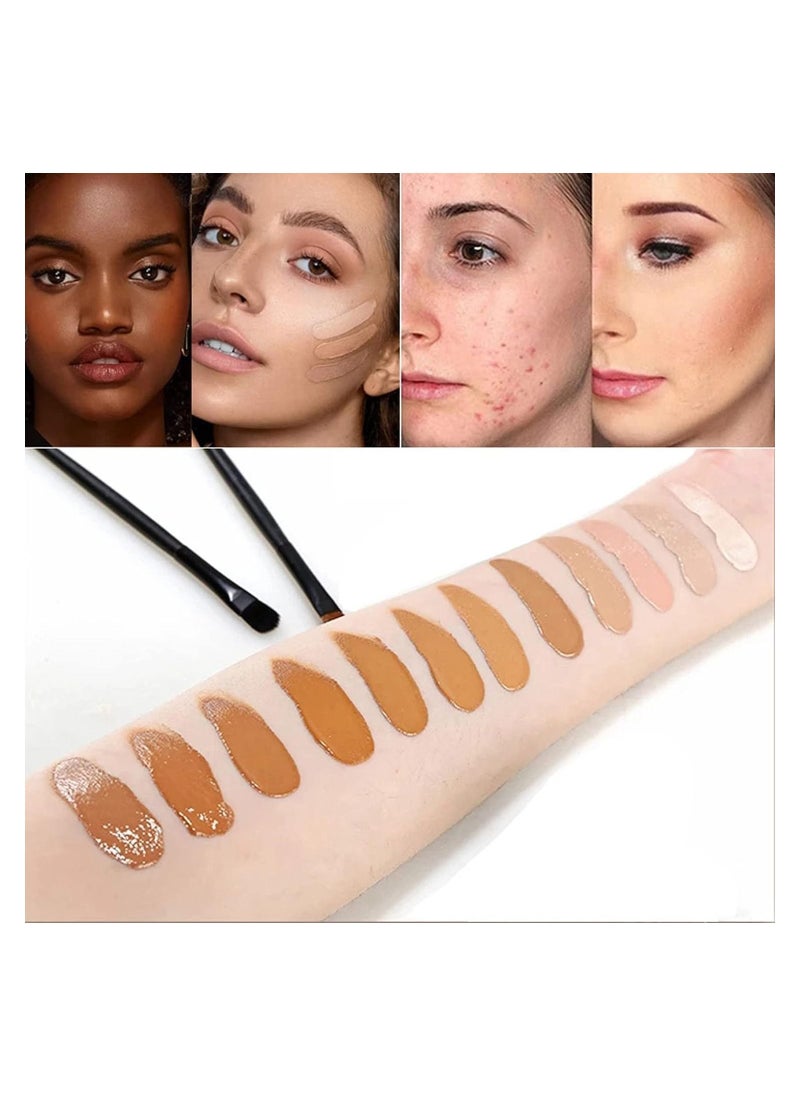BEAUTY PLUS - Contour Concealer Palette12 Colors,Afflano Professional Natural Contour Powder+ Cream Concealer Palette Kit,Face Neck Daily Use Contouring Foundation/Concealer Palette,for All Skin- Vegan,Cruelty Free - Image 1