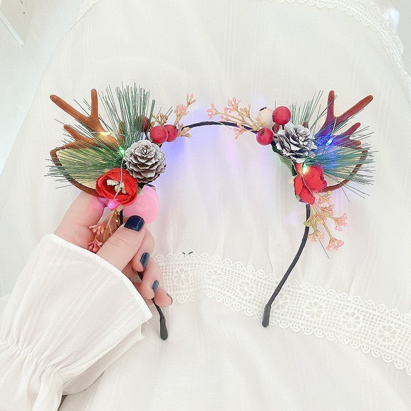Shiny Christmas Headwear Children''s Dress Mori Small Antlers Headband Cute Sweet Elf Headband Hair Accessories Wholesale - Image 5