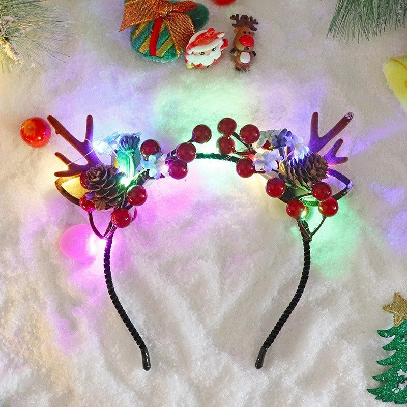 Shiny Christmas Headwear Children''s Dress Mori Small Antlers Headband Cute Sweet Elf Headband Hair Accessories Wholesale - Image 1