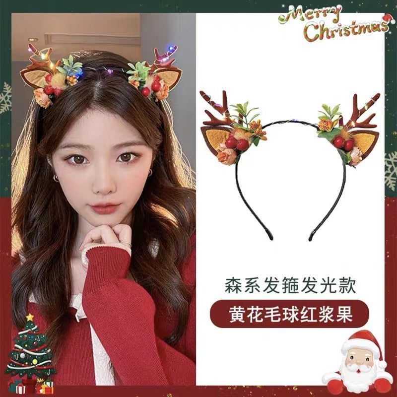 Shiny Christmas Headwear Children''s Dress Mori Small Antlers Headband Cute Sweet Elf Headband Hair Accessories Wholesale - Image 3