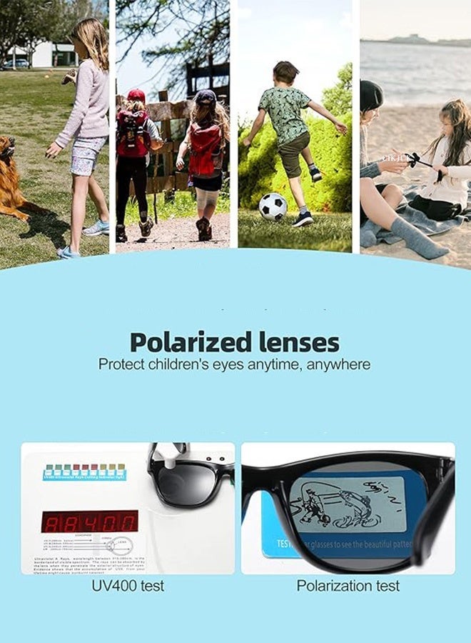 CIKJUK Polarized Kids Sunglasses Boys Girls Rubber Frame Children Sun Glasses Flexible TPEE Sunglass Toddler Sun Glas for Kid Eyewear Age 3-12 Pink - Image 2