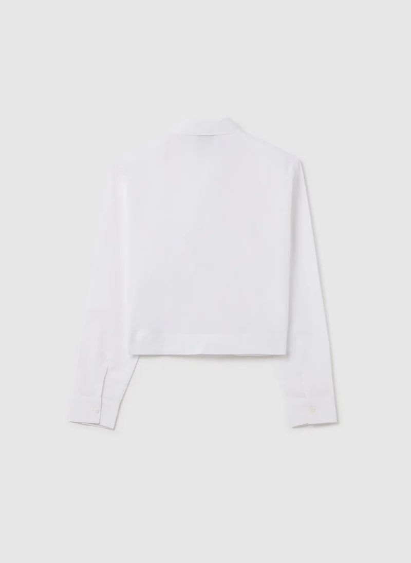 Ovs Cropped-Fit Shirt In Cotton