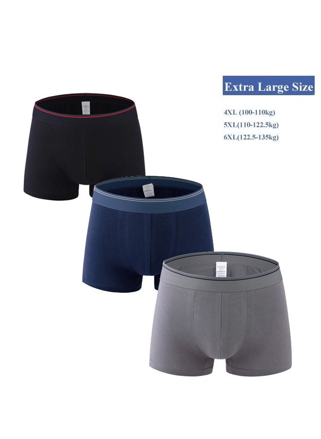 Generic - 3pcs Extra large Men's Underwear Plus Size Cotton Underwear Men's Flat Corner Pants Boxer Briefs (4xl,5xl,6xl) - Image 1