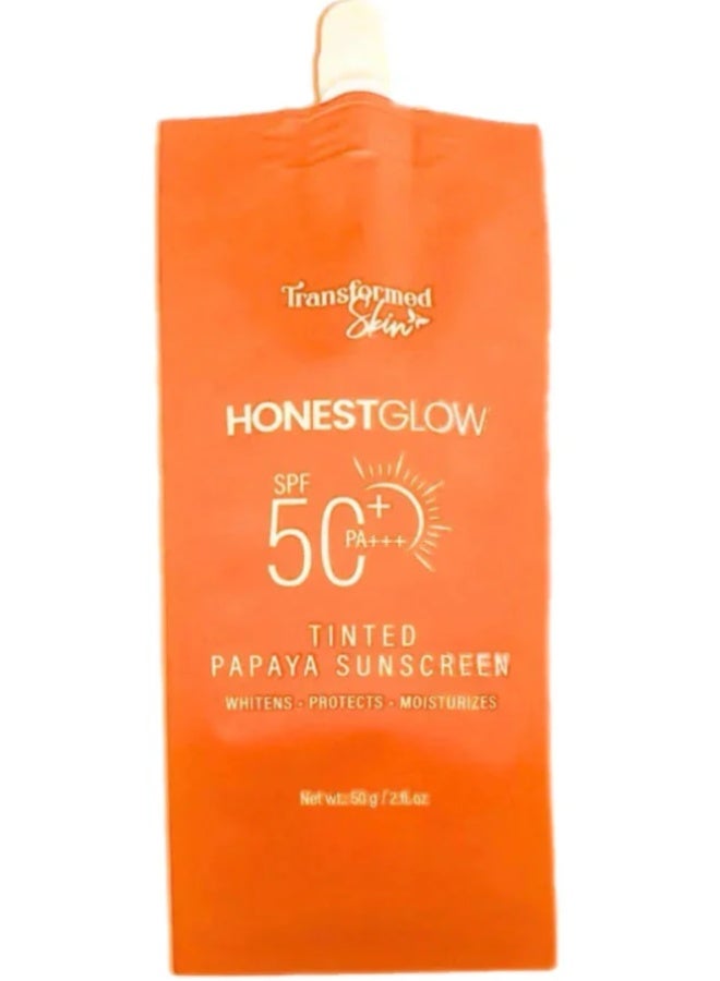 Transformed Skin Honest Glow Tinted Papaya Sunscreen SPF-50+++ 50 grams