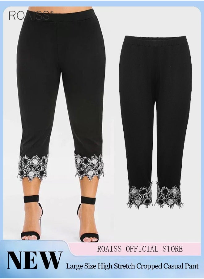 Women's Tight Stretch Capris High Waist Lace Decorative Leggings Summer Fashion Casual Pants - pzsku/Z5B8DB60112B1FAC34466Z/45/_/1721873949/b2eb934b-86e1-4f9b-b4a8-0bacc20093a0