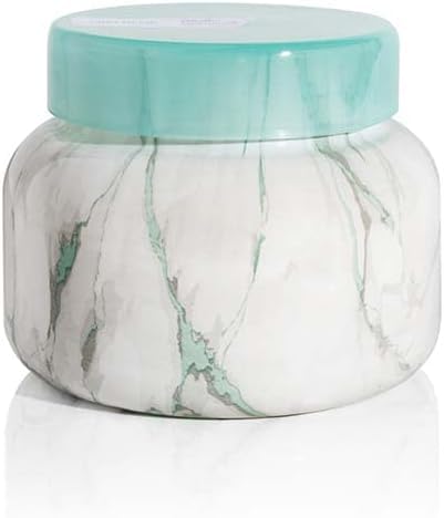 شمعة كابري بلو في جرة رخامية عصرية شموع فاخرة للمنزل شمعة صويا معطرة مزيج يدوم طويلاً برائحة جوز الهند سانتال 19 أونصة