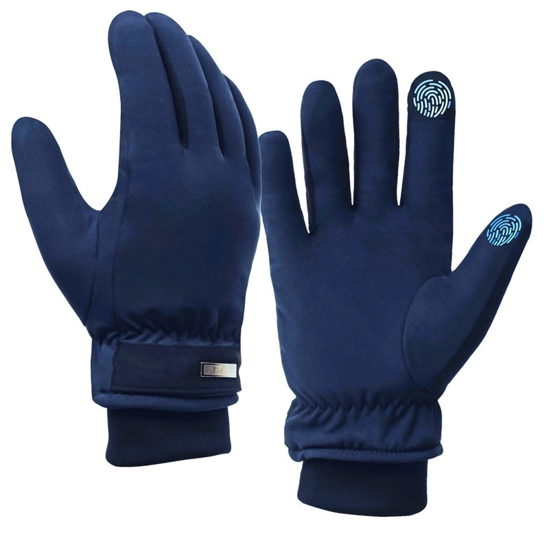 HIVER Womens Waterproof Gloves with Touchscreen Winter Gloves for Cold Weather Snow Minus Degrees for Trekking, Travelling (X-Large, Blue) - Image 1