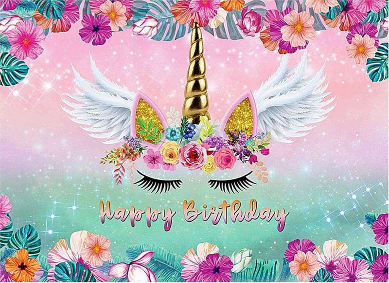 FI - FLICK IN 1 pc Unicorn Theme Backdrop Cloth (6.5ft X 5ft) Magical Unicorns Backdrop Curtain for Birthday Unicorn Theme Birthday Decorations (Pack of 1, Multicolor) - Image 4