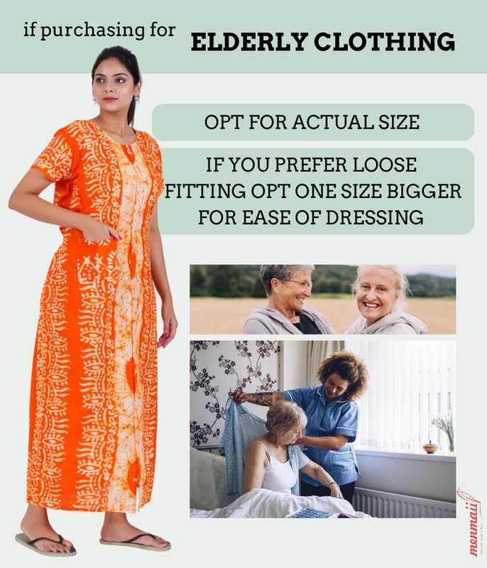 MENMAII Full Length [L-4XL] - Women's Full Open/Front Buttoned Multipurpose Nighty for Pregnancy/Elderly/Patient/Feeding/Hospital Purpose Nighty [a Kind of Adaptive Clothing] -[Yellow Btk_2XL] - Image 5