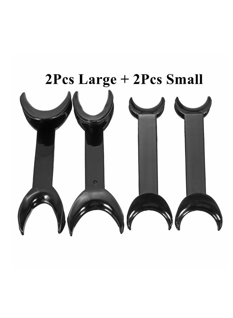 AROAQ Dental Cheek Retractor, Durable Dental Orthodontic Mouth Opener, Easy To Use T Shape Intraoral Cheek Lip Retractor Opener, Double Head Mouth Opener Dental Instrument, (2pcs Small And 2pcs Large) - Image 1