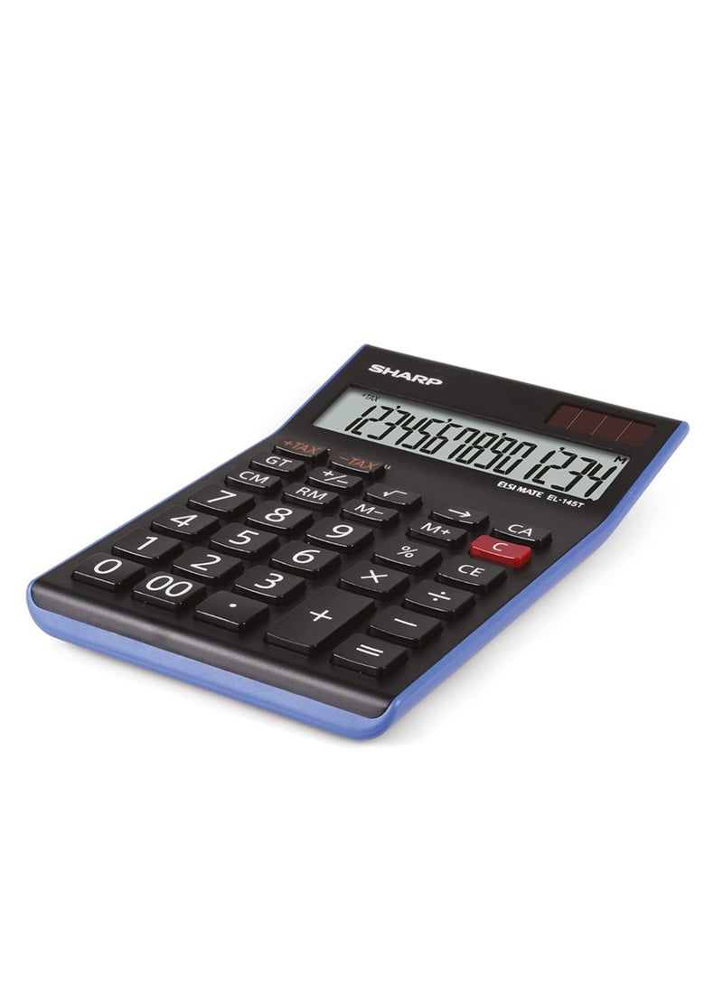 Sharp Desktop Calculator, 14 Digits, Blue, EL-145T-BL - Image 3