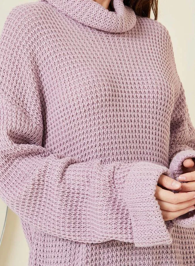 Styli Oversized Chunky Knit Turtle Neck Sweater