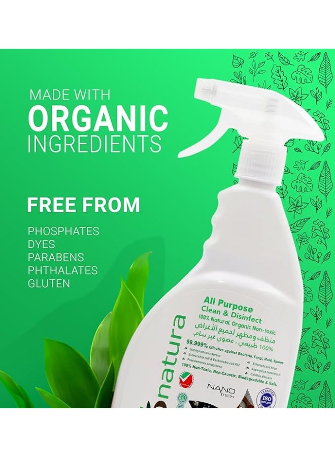 BioNatura منظف شامل عضوي 750 مل - طبيعي، غير سام وقابل للتحلل - منظف متعدد الاستخدامات للأسطح - آمن للمطبخ، الحمام، الأرضيات وتنظيف المنزل - Image 3