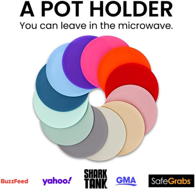Safe Grabs : Original Microwave Mat as Seen on Shark Tank | Splatter Guard, Trivet, Hot Pad, Pot Holder, Minimize Mess (BPA Free, Heat Resistant, Dishwasher Safe), (Spruce, (10" & 12")) - Image 4