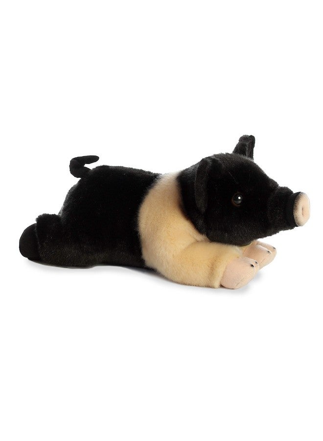 Aurora® Realistic Miyoni® Hampshire Pig Stuffed Animal - Lifelike Detail - Cherished Companionship - Black 12 Inches - Image 2
