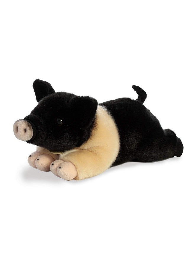 Aurora® Realistic Miyoni® Hampshire Pig Stuffed Animal - Lifelike Detail - Cherished Companionship - Black 12 Inches - Image 3