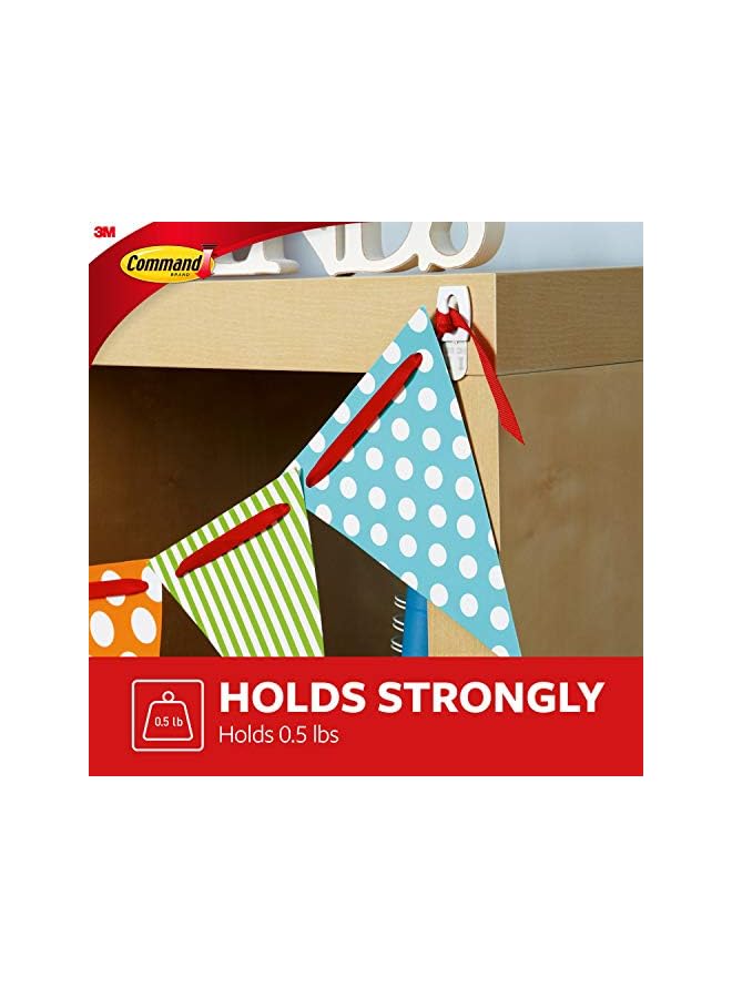 Command Small Hooks Holds 225 Gr. Each Hook White Color Organize Decoration No Tools Holds Strongly Damage Free Hanging 6 Hooks Plus 8 Strips/Pack - Image 3