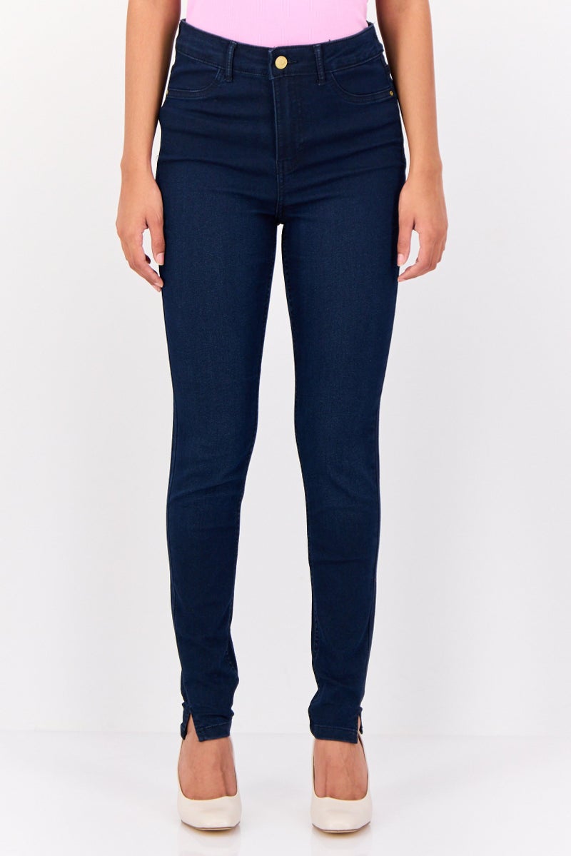 ONLY Jdy By Only Women Skinny Fit Solid Stretchable Jeans, Navy - Image 1