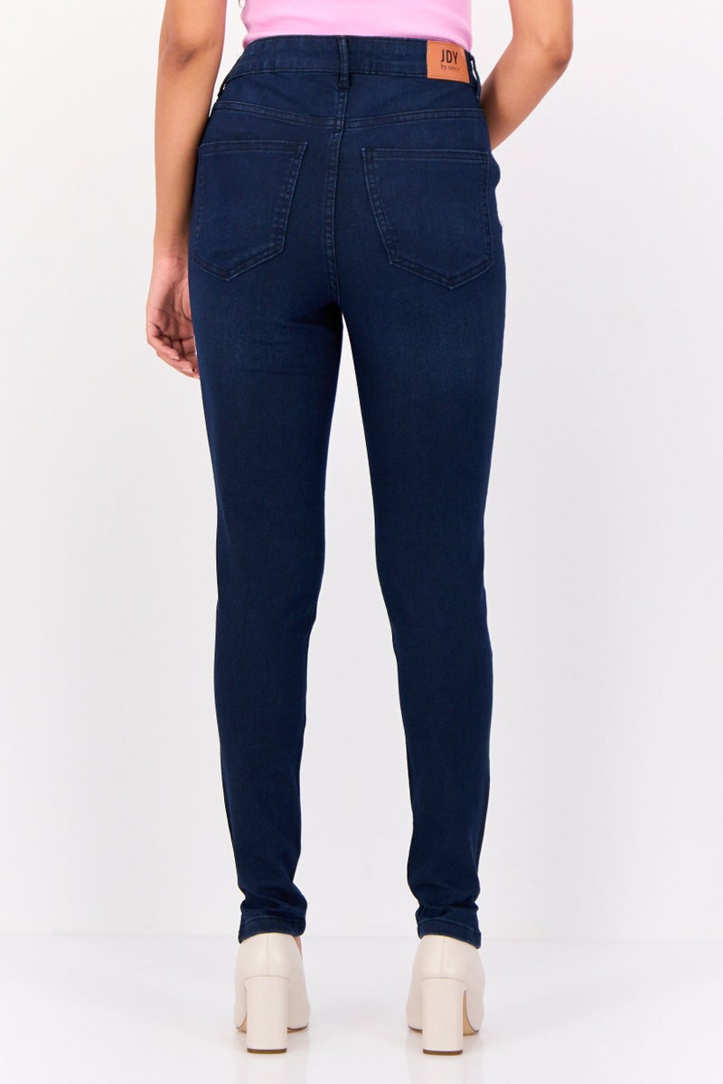 ONLY Jdy By Only Women Skinny Fit Solid Stretchable Jeans, Navy - Image 3