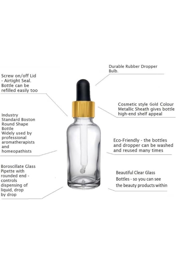 Generic Clear Glass Cosmetic Droppers 10ml (2 Dropper Set) - Image 2