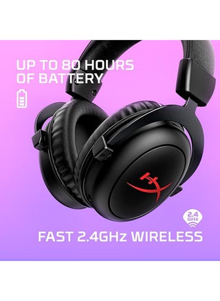 HyperX Cloud II Core Wireless Gaming Headphones, 53mm with Neodymium Magnets Dynamic Drivers, Electret Condenser Microphone, Bi-Directional, Noise-Cancelling Polar Pattern, Black | 6Y2G8AA - view 2