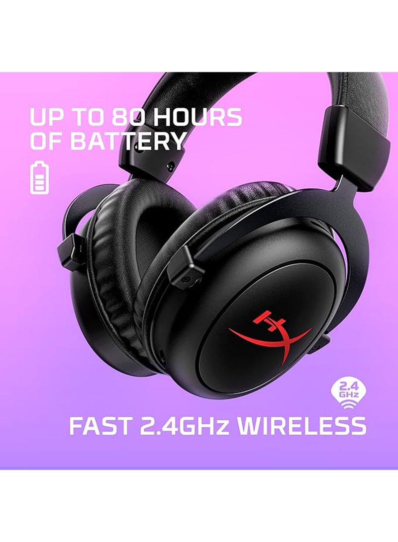HyperX Cloud II Core Wireless Gaming Headphones, 53mm with Neodymium Magnets Dynamic Drivers, Electret Condenser Microphone, Bi-Directional, Noise-Cancelling Polar Pattern, Black | 6Y2G8AA - Image 2