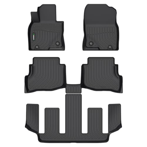 ANBINGO Floor Mats Custom for Mazda CX9 6 Passenger Bucket Seat 2nd Row Has Cup Holders 20202023 Waterproof All Weather Car Mats Guard Liners Front Rear 3rd Row CX9 Full Set Black