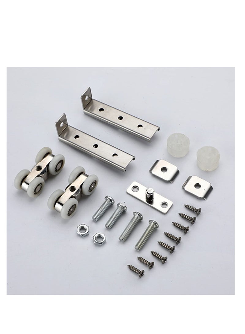 Metal Sliding Track Closet, 2 Pcs Pocket Door Roller Wheel Set, Cabinet Pulley 4-Wheel  - Image 2