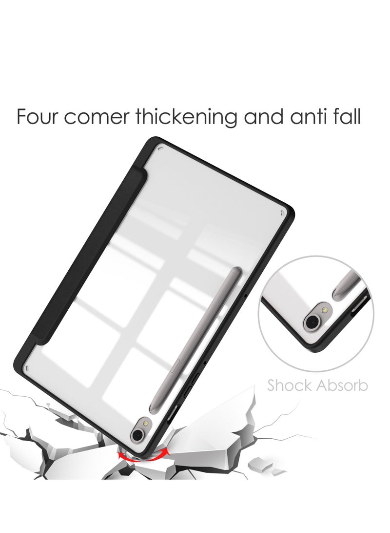 Case Compatible With Samsung Galaxy Tab S9 11 Inch 2023 with Pencil Holder Clear Transparent Back Shell Slim Stand Shockproof Tablet Cover Auto Wake/Sleep - Image 4