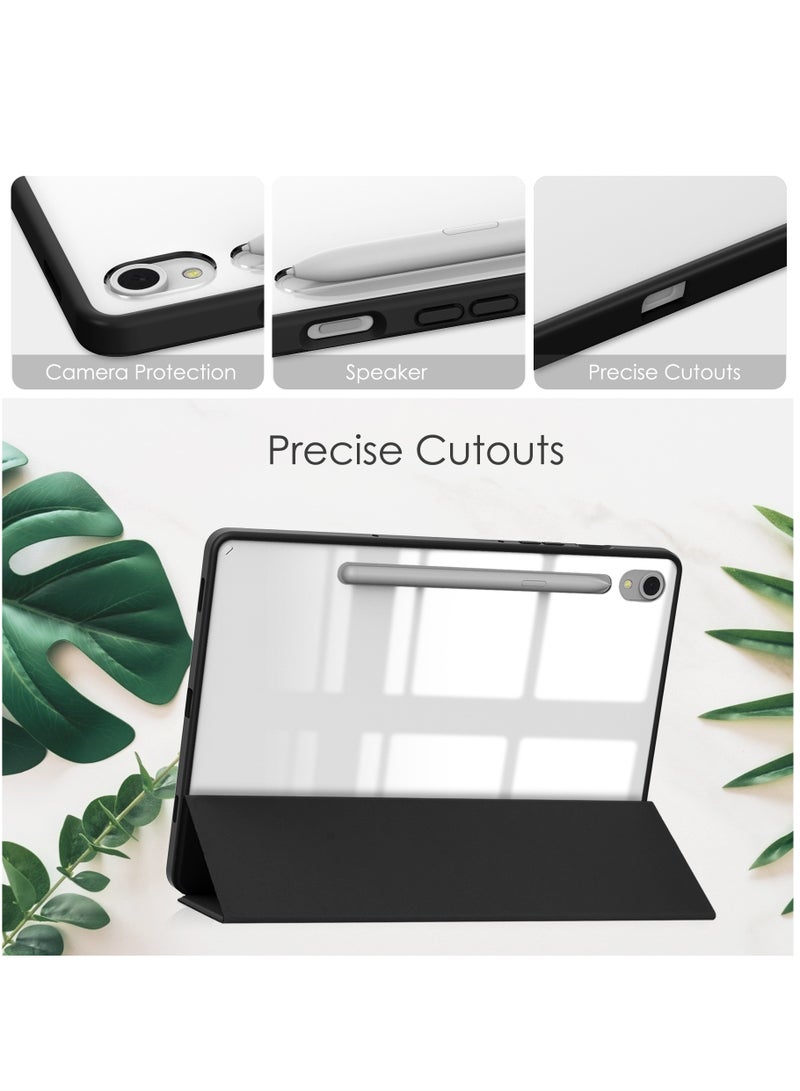 Case Compatible With Samsung Galaxy Tab S9 11 Inch 2023 with Pencil Holder Clear Transparent Back Shell Slim Stand Shockproof Tablet Cover Auto Wake/Sleep - Image 3
