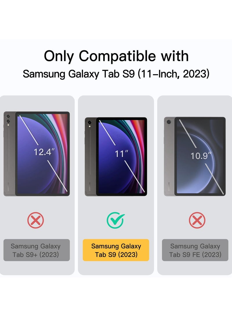 Case Compatible With Samsung Galaxy Tab S9 11 Inch 2023 with Pencil Holder Clear Transparent Back Shell Slim Stand Shockproof Tablet Cover Auto Wake/Sleep - Image 2