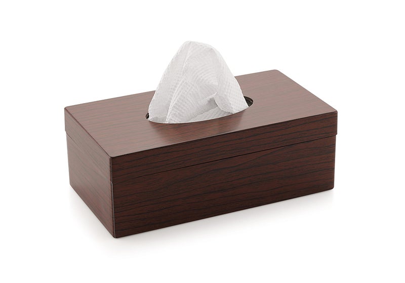 Nabhya Multi Function Tissue Storage Box with Rectangle Shape Plastic Tissue Box Holder | Paper Napkin Holder Case | Tissue Holder Dispenser Organizer for Car Decor Home Room Hotel (Brown) - Image 1