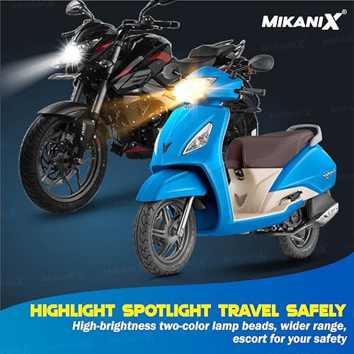 MIKANIX Super Bright H4 Fitting CYT Led Headlight Bulb | Dual Color | High and Low Beam | Lens Projector Headlamp Bulb with Cooling Fan for All Bikes and Scooters - Image 2