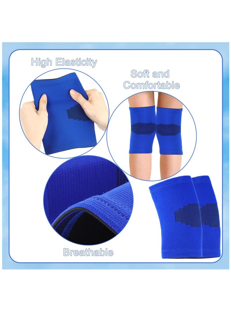 KASTWAVE Knee Sleeve for Kids, Knee Brace Knee Support for Children, Knee Compression Sleeve Child Knee Pads for Basketball Volleyball Sports Gymnastics Blue and Black  2 Pairs, M  - Image 2