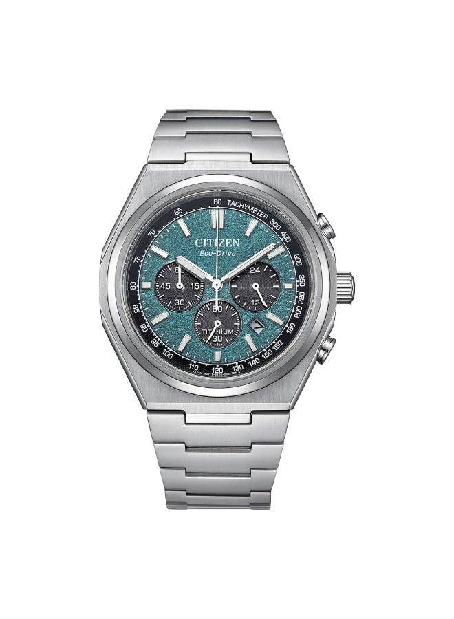 CITIZEN CA4610-85X Men’s Watch, Eco-Drive Chronograph Green Dial 42.5mm Case 100M WR Stainless Steel - Image 5