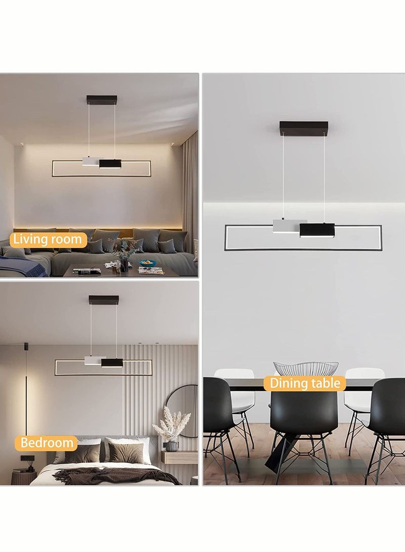 Haikomin Led Pendant Light Dimmable Modern Led Chandelier Lamp With Remote Creative Square Hanging Pendant Lighting Adjustable Ceiling Pendant Light Fixture For Kitchen Dining Room Bedroom - Image 4