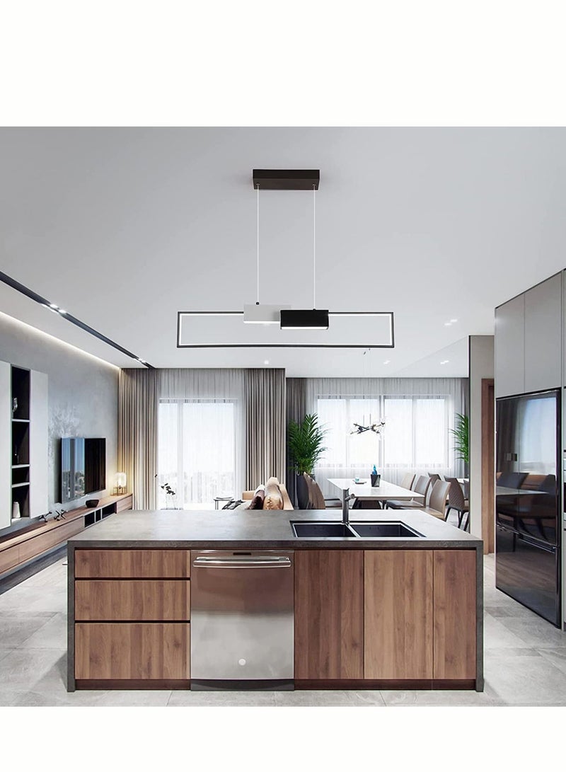 Haikomin Led Pendant Light Dimmable Modern Led Chandelier Lamp With Remote Creative Square Hanging Pendant Lighting Adjustable Ceiling Pendant Light Fixture For Kitchen Dining Room Bedroom - Image 2