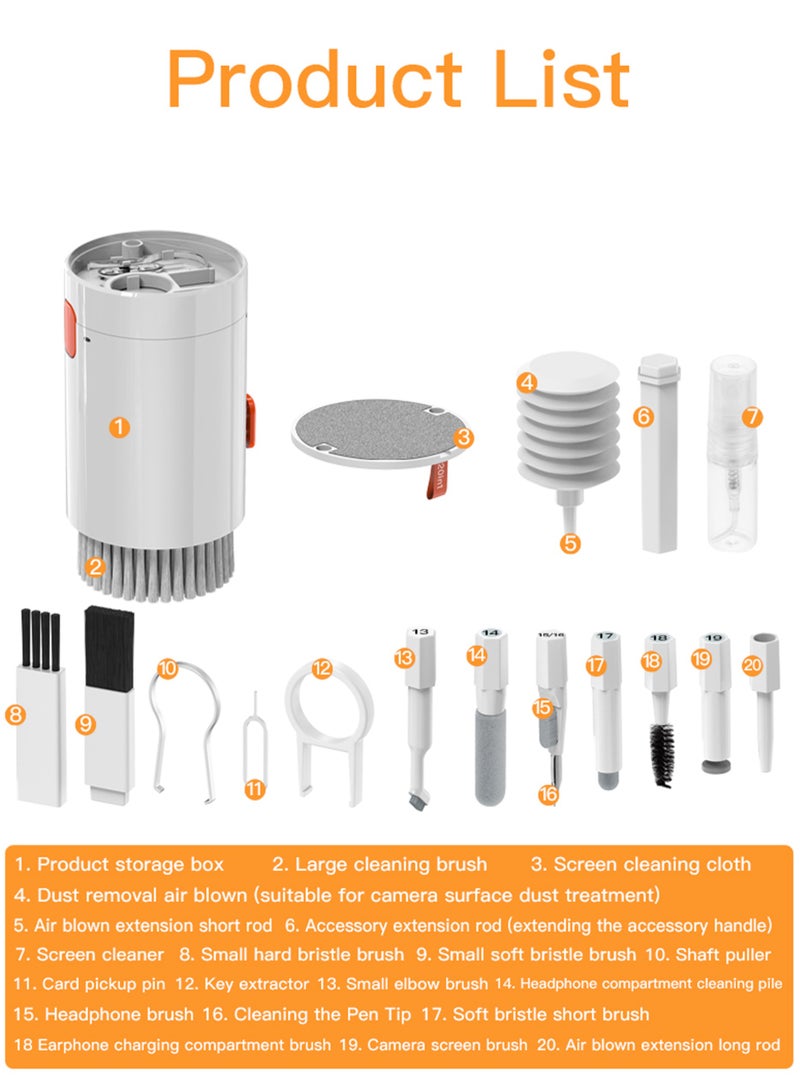 20 in 1 Multi-functional Electronic Device Cleaning Kit, Cleans Dust Stains, Used for Computer Keyboards, Tablets, Laptops, Headphones, Cameras, Mobile Phones  - Image 2