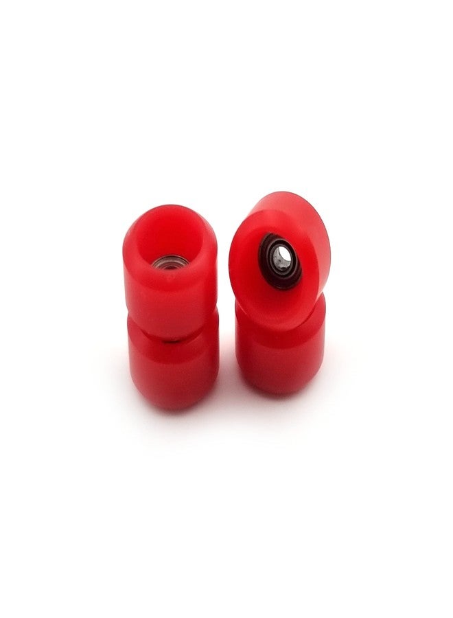 SPITBOARDS® Fingerboard Pro Wheels with Real Ball Bearings, Professional CNC Polyurethane Quality, Street Wheels Shape (Red) - Image 4