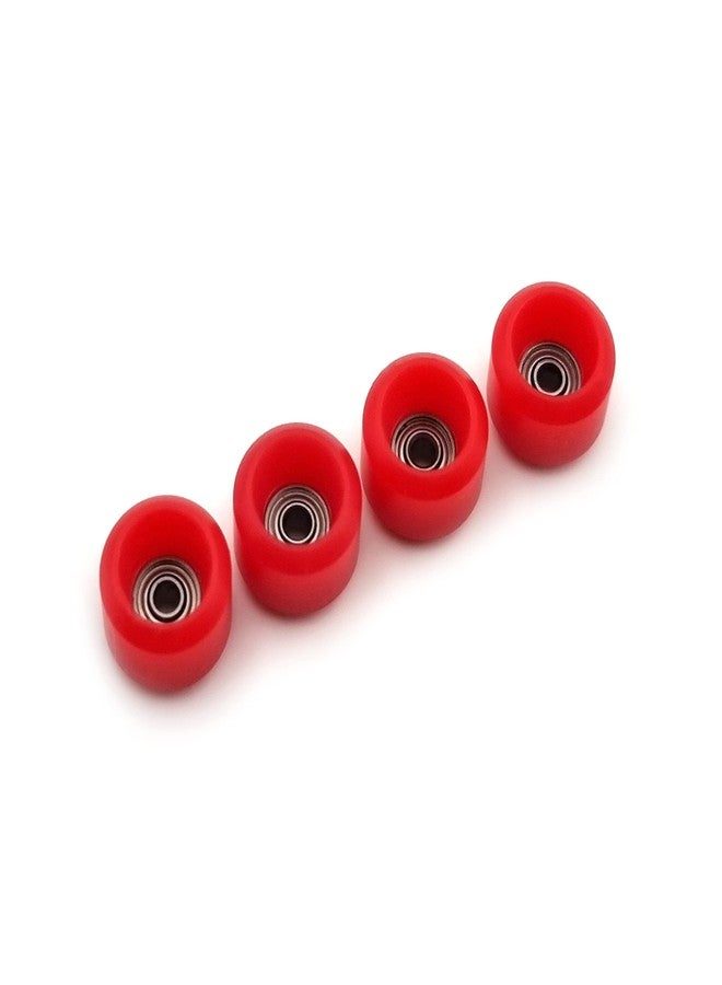 SPITBOARDS® Fingerboard Pro Wheels with Real Ball Bearings, Professional CNC Polyurethane Quality, Street Wheels Shape (Red) - Image 2
