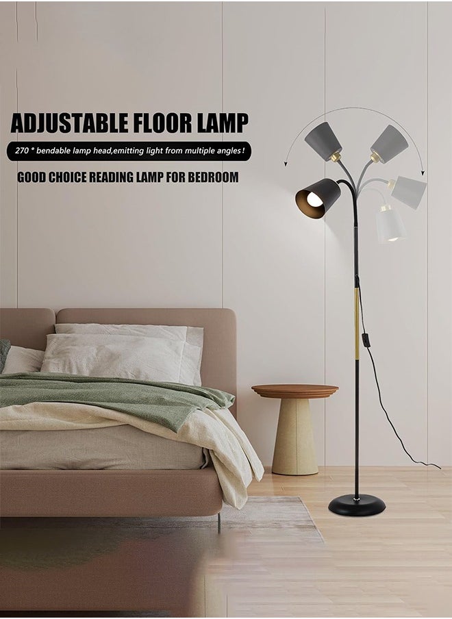 Joshberg Adjustable Floor Lamp,Gooseneck Floor Lamp Industrial Adjustable Height Bendable Small Floor Corner Lamp with 12W Blub,3 Color Temperature(Black)  - Image 4