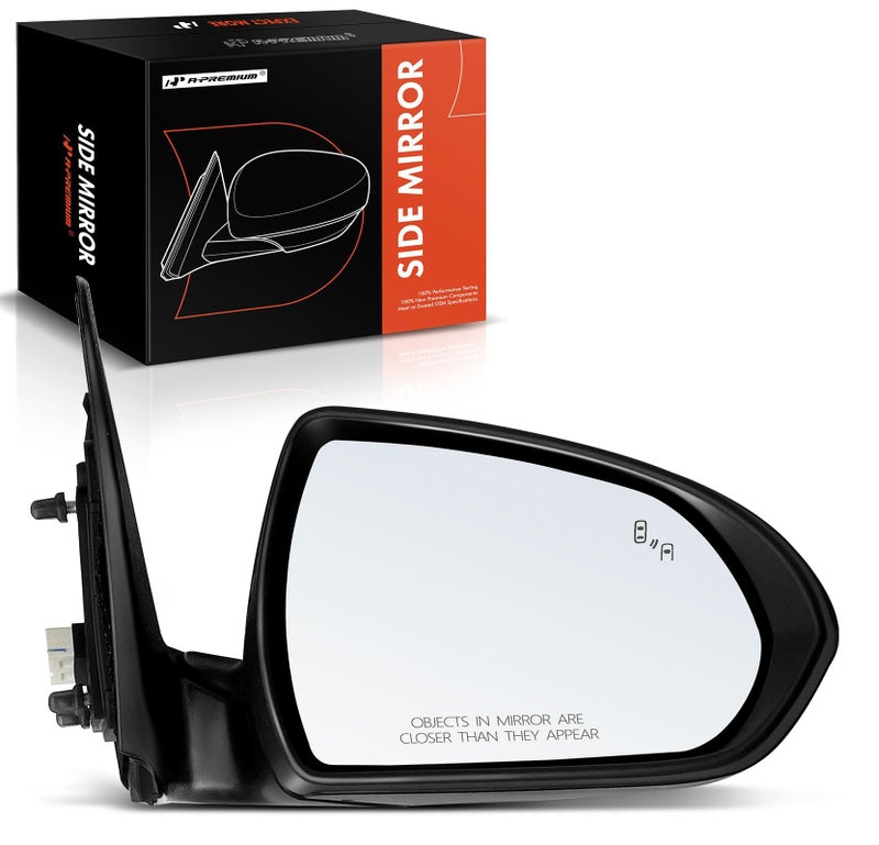 مرآة باب جانبي كهربائية للركاب من APremium متوافقة مع هيونداي إيلانتر 2017 2018 2019 2020، مرآة خارجية قابلة للطي يدوية، سوداء، مزودة بتدفئة وكشف النقاط العمياء، استبدال 87620F3020