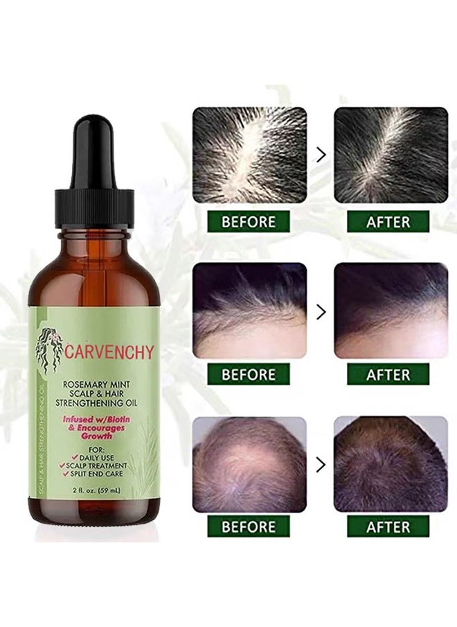 CARVENCHY Rosemary Mint Scalp & Hair strengthening Oil,Hair Care Essential Oil Wash Free,Thrive Growth Hair Oil 59ml  - Image 4