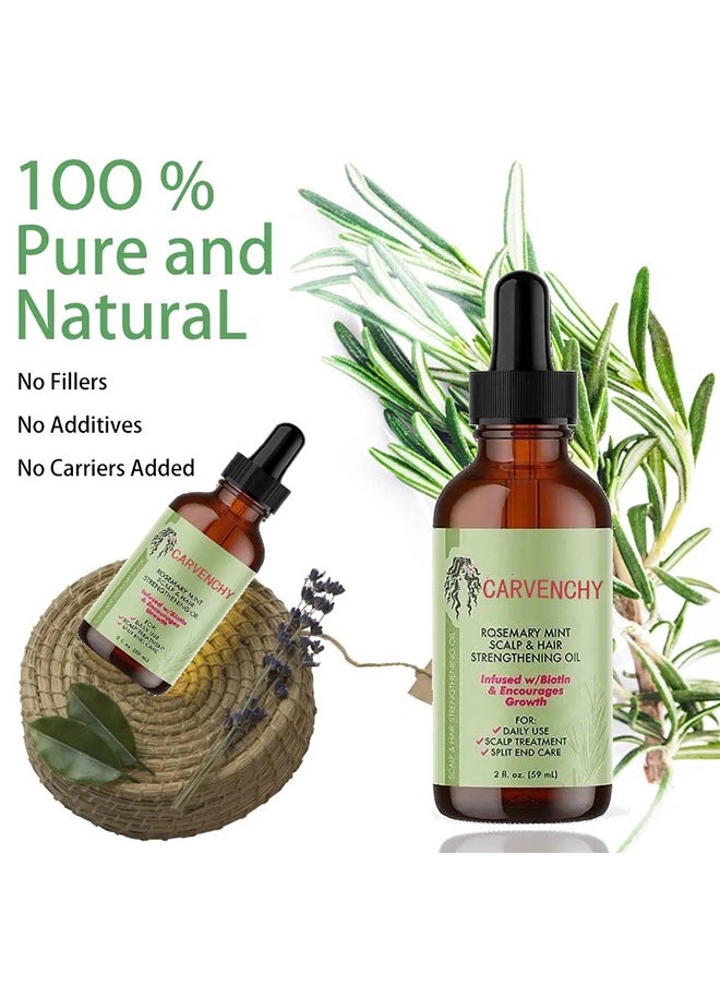 CARVENCHY Rosemary Mint Scalp & Hair strengthening Oil,Hair Care Essential Oil Wash Free,Thrive Growth Hair Oil 59ml  - Image 2