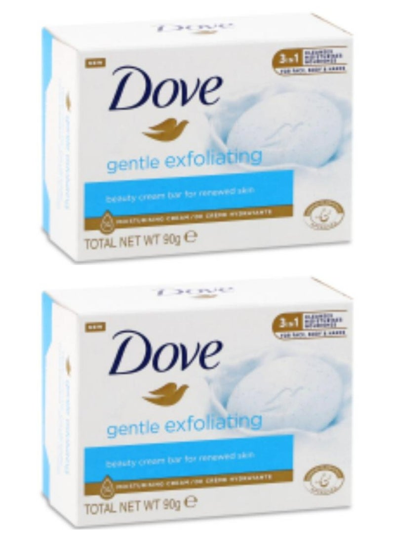 دوف صابون كريم الجمال المقشر اللطيف 90 جرام قطعتين