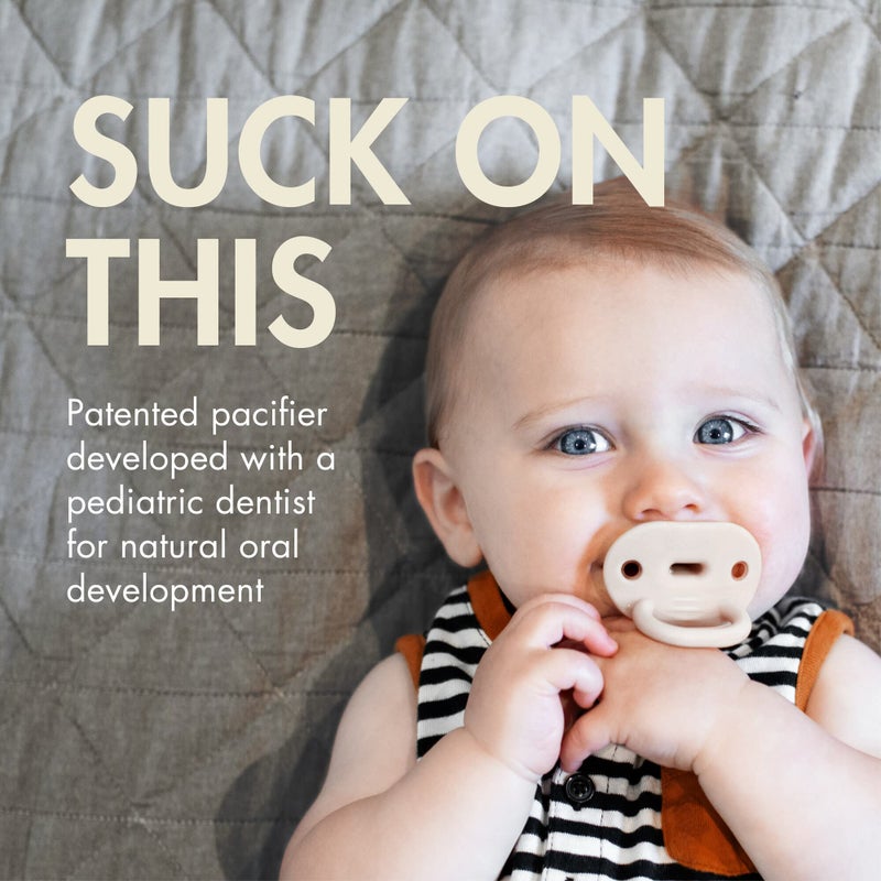 Boon Jewl Silicone Orthodontic Pacifier - Baby Pacifier with Soothing Gem-Shaped Nipple - Comfortable Baby Pacifiers Natural Oral Muscular Development - Neutral - 2 Count - 3+ Months - Image 3