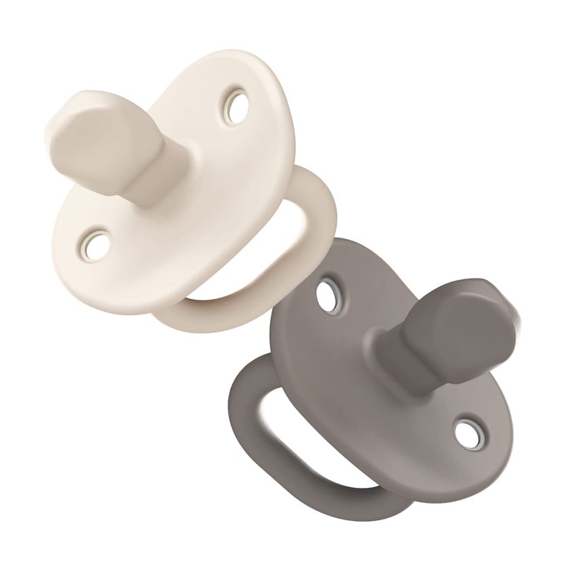 Boon Jewl Silicone Orthodontic Pacifier - Baby Pacifier with Soothing Gem-Shaped Nipple - Comfortable Baby Pacifiers Natural Oral Muscular Development - Neutral - 2 Count - 3+ Months - Image 1
