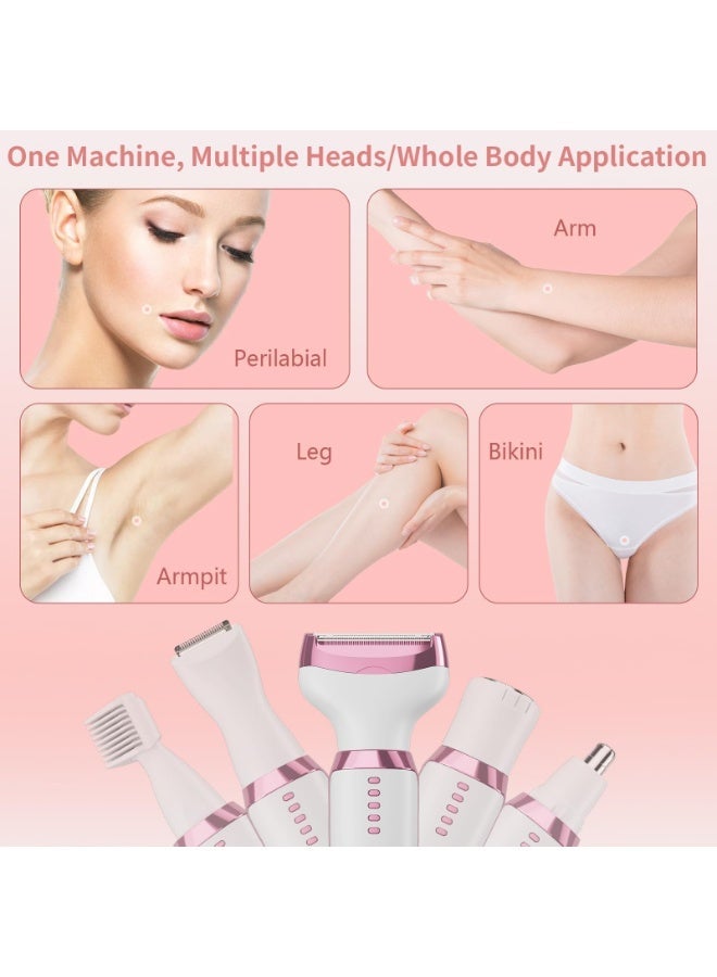 5 in 1 Electric Razor for Women Full Body Hair Trimmer Arm Armpit Private Hair Removal Instrument Dry and Wet Painless Depilator - Image 5